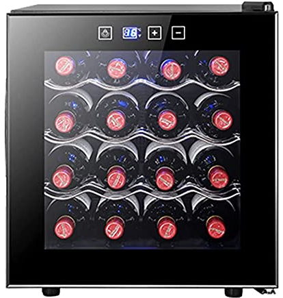 Wine Cooler Cabinet Beverage Refigerator Small Wine Cellar Soda Beer Counter Top Bar Fridge Quiet Operation Compressor Door Black Glass