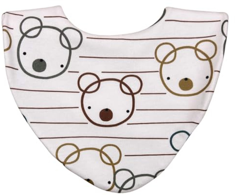 Bibbilyboo Waterproof Baby Dribble Bib, Bears 1 Pack, 0-2 Years - Highly Absorbent & Naturally Antibacterial - Adjustable, Waterproof & Breathable Fabric - Award Winning Teething Bibs