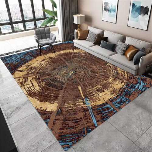 RUGMRZ Teppich Für Das Schlafzimmer Büroteppich Brauner Flurteppich Den Innenbereich, Rechteckiger Teppich, rutschfest Und Schmutzabweisend Tepiche Wohnzimmer Modern 200X250Cm 6Ft 6.7''X8Ft 2.4''