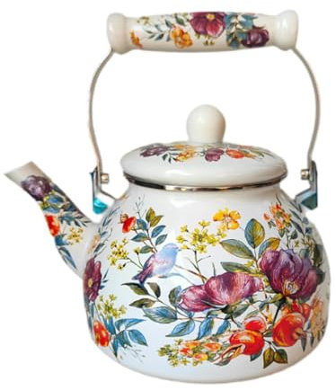 MagiDeal Tetera esmaltada de 2,5 l, Calentador de Agua Resistente al Calor, Jarra de Agua Multifuncional a Prueba de Fugas, Tetera turca, té de Cocina o