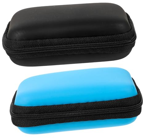 Operitacx 2 Piezas Estuche Protector Disco Duro Rígido Portátil Funda Resistente para Almacenamiento y Transporte Caja Organizadora Viaje Ligera Colores Negro y Azul