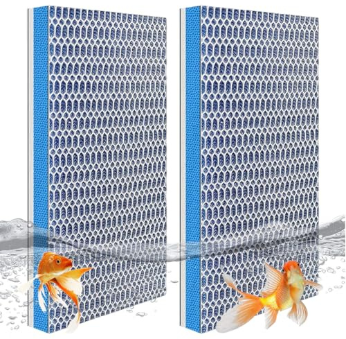 2 piezas de algodón filtrante para acuario, esponjas filtrantes para estanque 8D, para filtro de acuario, material de filtro de acuario, estructura de panal de algodón bioquímico(30 x 20 cm)