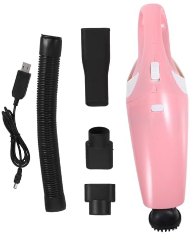 Cabilock Mini Aspiradora de Mano Inalámbrica Portátil Recargable USB para Coche y Hogar Uso Seco y Húmedo Diseño Compacto y Ligero para Cenizas Migas y Líquidos Modelo Rosa