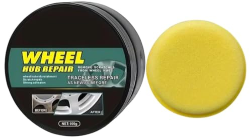 Kit de réparation de rayures pour jantes - 50 g - Pâte anti-rayures - Pour le traitement des voitures, motos, camions et bateaux - Entretien des roues pour voitures, véhicules utilitaires et véhicules