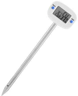 OFFSCH Bodenthermometer aus Edelstahl mit Langer Sonde Gartengerät Zur Temperatur und Feuchtigkeitsmessung Robust und Verschleißfest für Hausgarten und Gewächshaus