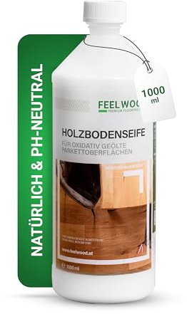 Feel Wood® Holzbodenseife 1 L - Reinigt schonend ohne Ölschicht anzugreifen, biologisch abbaubar - Für geölte Holzböden, Korkböden und Holzmöbel - Holz- und Parkettboden Reiniger
