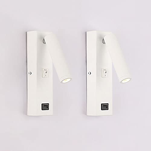 MOCHAMIK Lampade da Parete Applique Lampada da Lettura Regolabile sul Comodino della Camera da Letto Regolabile, Applique da Parete cablata COB con, Apparecchio di Illuminazione per testiera Interna,