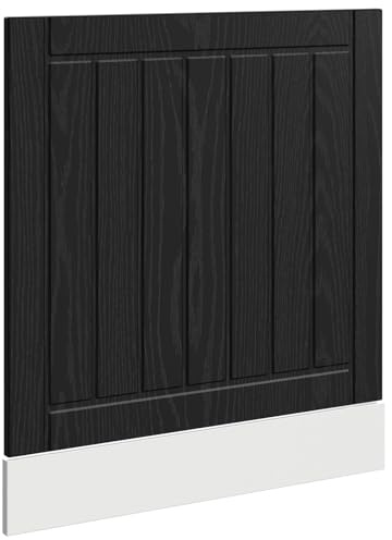 WRJENFSC Front de lave-vaisselle Lucca - 60 x 57 cm - Revêtement en bois de chêne noir - Façade de cuisine moderne pour lave-vaisselle encastrable - Panneau décoratif pour la cuisine