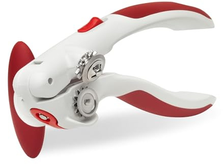 Zyliss Lock N' Lift Manual Can Opener with Lid Lifter Magnet - Heavy-Duty & Handheld Can Opener - Kitchen Gadget for Can Opener Safety - Manual Can Opener for Smooth Edge - Red