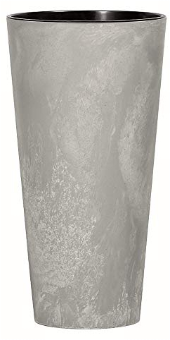 Prosperplast Tubus schlanker Effekt von Kunststoff mit Zementfarbenablagerung, 47,6 (hoch) x 25 (Breite) x 25 (tief) cms