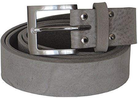 Chrissys-in Ledergürtel hellgrau aus weichem Rindsleder 4 cm breit aus eigener Fertigung Damengürtel Herrengürtel Jeans Arbeitshose