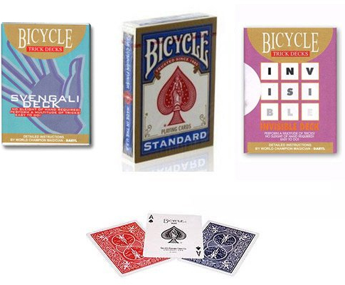 3 Kartendecks Bicycle Bicycle-Trio del Baro DELUXE (Svengali+Invisible+Standard) color Blu