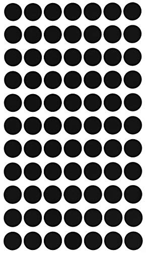 Sticker Schwarz 15 mm runde Aufkleber – 1,5 cm Klebepunkte 770 Stück von Royal Green