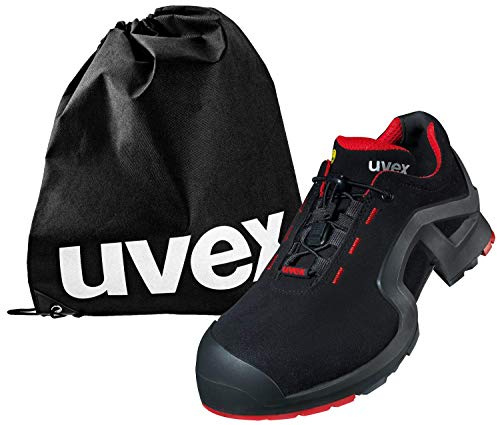 Uvex 1 - Arbeitsschuhe - Sicherheitsschuhe S3 SRC ESD - leicht & rutschfest - mit Schuhbeutel - Rot-Schwarz - 46