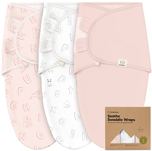 3-Pack Bio Swaddle Schlafsack Baby - Pucksack Baby 0-3 monate für Neugeborene, Weich und Gemütlich Pucktuch Säuglinge fur Mädchen, Jungen, Babyschlafsack Neugeborene,Atmungsaktiv(ABC Land Rose)