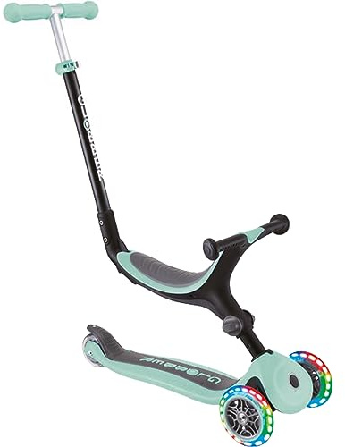 GLOBBER GO-UP Foldable Lights – 3 in 1 Dreirad, 120/80 mm, ABEC 5, 3-rädrig, höhenverstellbar, LED-Rollen
