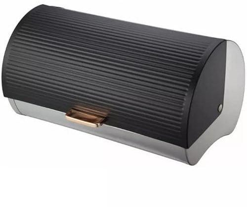 Luckyberg Elegant Brotkästen, Brotaufbewahrungsbox, Geräumiger Brotkasten aus Metall, Brot und Kekse Lange Aufbewahren und Frisch, (Brotkasten schwarz)