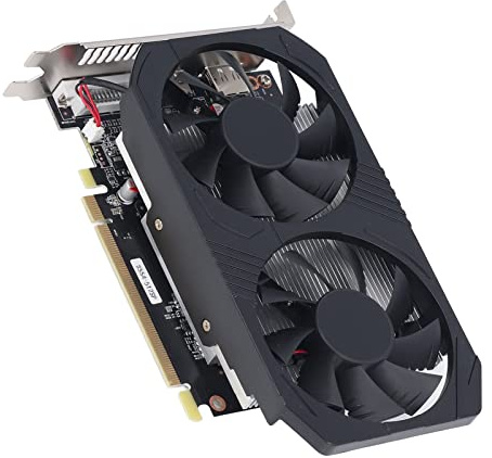 Bewinner Tarjeta Gráfica RX550, GDDR5 128BIT 4GB 4K HDR PCIe 3.0 Tarjeta Gráfica para Juegos con Doble Ventilador, DVI Tarjetas Gráficas de Video para Computadora para Oficina en Casa