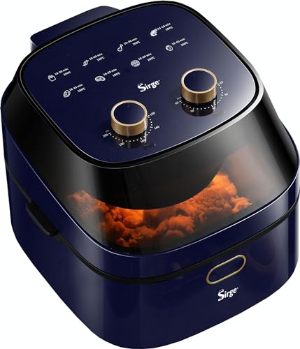 Sirge E-FRY Serie XXL 7 Litri, Friggitrice ad aria salutare, compatta, senza olio e con cottura veloce 1500W, cottura uniforme e croccante