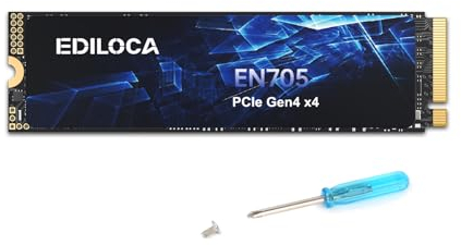 Ediloca EN705 SSD 2TB NVMe SSD M.2 PCIe Gen4, Interne SSD, 3D NAND TLC, bis zu 4800 MB/s, internes Solid-State-Laufwerk, dynamischer SLC-Cache, kompatibel mit PS5, Laptops und PC-Desktops