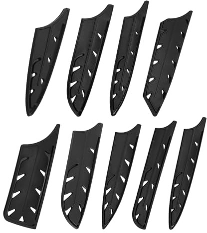 Sourcing Map 9Pcs Black Knife Cover Sleeves Set, Universal Knife Sheath for Kitchen, Blade Edge Guards