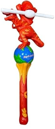 YSAMAX Flashing Dino Windmill, Eye- Catching Design And Dinosaur-Shaped Blades, Durable Construction And Weather-Resistant Materials, Choice For Kids, (RED)
