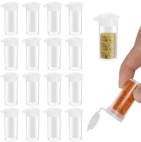 20PCS Travel Salt and Pepper Sets, Mini Plastic Salt Dispenser Shaker, Mini Camping Seasoning Bottle Kit with Tags, Transparent Portable Seasoning Bottle for Picnic Outdoors Lunch Salt