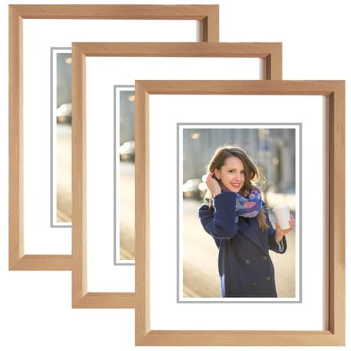 GBKDQQ 3er Set Holz Fotorahmen, 15x20 cm Bilderrahmen Einfacher Bilderrahmen Art Deco Bilderrahmen Fotogalerie Portraitrahmen Rahmen, Geeignet für Schlafzimmer Wohnzimmer Flur