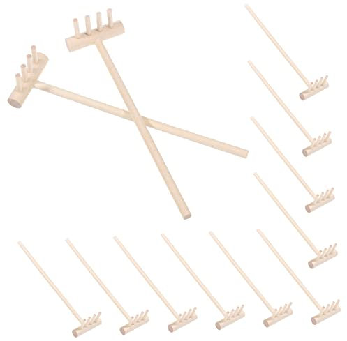 TOYANDONA 12pcs Small Garden Rake Mini Bamboo Rake Zen Garden Sandbox Accessories for Tea Art Crafts