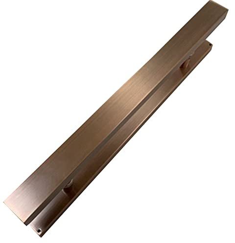 Poignée de porte coulissante double face en bois pour portes de garage en verre et portes de garage Rouge bronze 60 cm