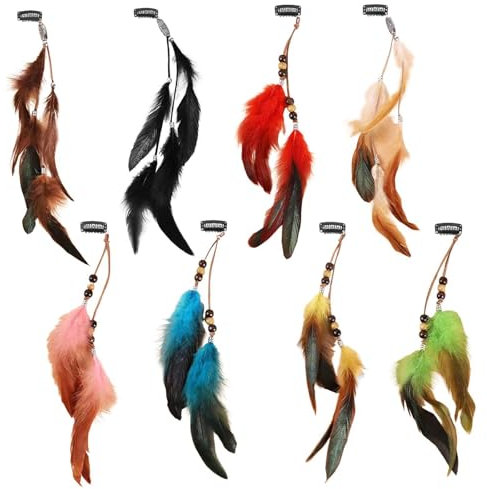 8 Pezzi Hairpins Piuma, Accessori Per Capelli Boho, Forcine Retrò, Accessori Per Cosplay, Forniture Per Il Vestito Per Feste.