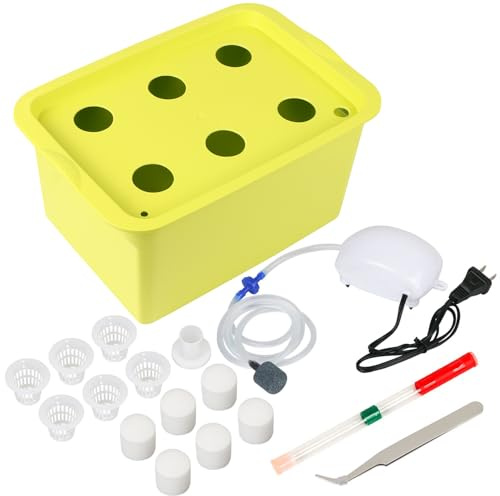 Aunifun Hydrokultur-Züchter-Set, DWC-Hydrokultursystem, selbstbewässernde Indoor-Hydrokultur-Werkzeuge, DIY-Pflanzbehälter, inklusive Aquarium-Luftpumpe, Boje Pflanzkasten
