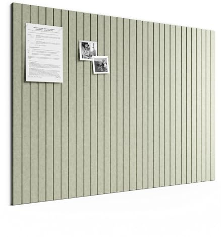 Bumusty Large Cork Board Alternative-48 x 36 Felt Bulletin Board Tiles, with 30 Pushpins, 70 Adhesive Tabs, 12-Pack Slat Wall Paneling, Cork Boards for Office Push Pin Board Felt Board-Sage