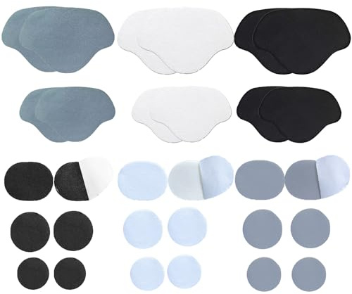 XDGBGFN Lot de 30 patchs de réparation de baskets, auto-adhésifs pour réparation de chaussures, chaussures en cuir, talons hauts, noir, blanc, gris clair