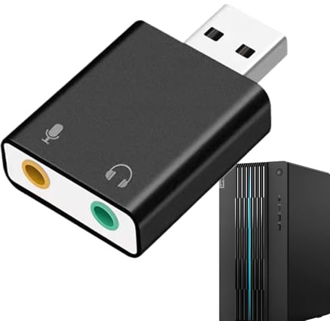 Adattatore per scheda audio USB: convertitore audio esterno, jack per microfono per cuffie USB a 3,5 mm | Interfaccia audio stereo per computer portatile PC, dispositivo audio