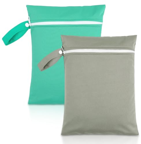 Zyiphor 2 Pezzi Sacchetti Impermeabili da Viaggio Wet Bag con Cerniera 40x30cm Sacchi da Biancheria Sporca Riutilizzabile Sacchetti Organizer per Palestra Piscina Spiaggia Asciugamani Costume da Bagno