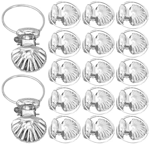 Alipis - Lote de 50 anillas para cortinas metálicas con pinzas y clips duraderos, antioxidantes, para fijación de cortinas, ventana y ducha, accesorios prácticos para suspensión rápida