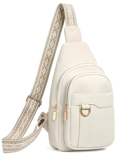 GAEKEAO Brusttasche Damen, Sling Bag Crossbody PU Leder mit Verstellbarer Gurt Kleine Umhängetaschen Schultertasche für Reisen Wandern Einkaufen, Geschenk für Frauen