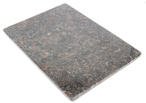 Planche à découper en pierre - Plateau de service - Planche de cuisine - Plaque en pierre - Dessous de verre - 2 tailles (Coffee marron brillant, 35 L x 25 l)