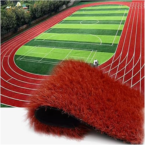 Tappeto erbato sintetico Tappeto in erba sintetica for esterni, tappeto in erba artificiale con fori di drenaggio for parco giochi, rotoli for prato con supporto antiscivolo per l'outdoor(50x200cm)