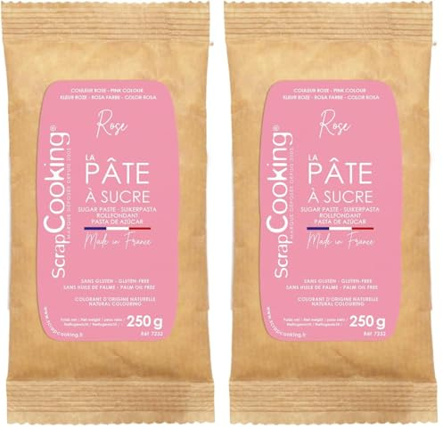 ScrapCooking - Pâte à Sucre Rose 250 g - 7232 (Lot de 2)