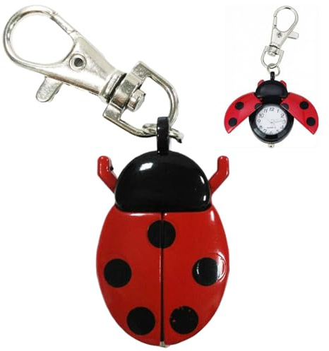 Fantaisie Vintage Quartz Animal porte-clés Vintage montre pendentif suspendu Lady Bug porte-clés avec boucle de clé pour sac à main enfants