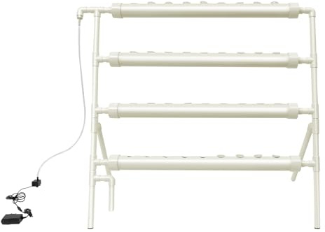 KigerNee Hydroponic System Hydroponisches Anzuchtsystem Hydroponik Hydroponic Tower Hydrokultur Set, 4-Ebenen Pflanzenregal mit 36 Pflanzlöchern, 4 Layer 36 Löcher, für Indoor- und Outdoor-Nutzung