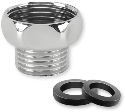 Labyrinxel Conector de manguera de ducha de 1/2 pulgada a 3/4 pulgadas con 2 arandelas, adaptador de manguera de ducha para grifo mezclador, extensión de manguera de baño