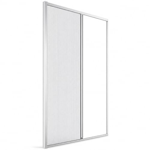 LEIVESTE Zanzariera a Rullo Riducibile per Porta Finestra in Alluminio, Su Misura Regolabile, Anti Insetti, Scorrimento Fluido, Facile Installazione per Balcone e Casa (Bianco, 160 x 250 cm)