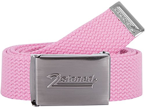 2Stoned Hosengürtel Textilgürtel mit Gürtelschnalle Speed Matt in Rosa 3 cm breit für Damen und Mädchen