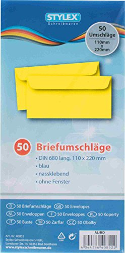 STYLEX 40853 50-er Briefumschläge lang, gelb