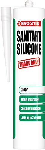 EVO-STIK Sanitary Silicone Sealant Clear - For Kitchens and Bathrooms - Waterproof & Mould Resistant