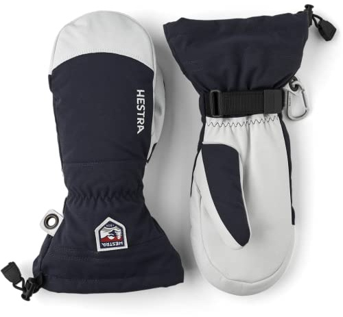 Hestra Army Leather Heli Skihandschuh - Klassischer Schneefäustling zum Skifahren, Snowboarden und Bergsteigen, Marineblau, 8