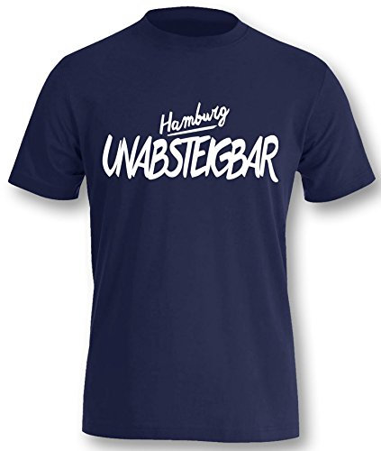 Luckja Hamburg Unabsteigbar Fanshirt Herren T-Shirt Navy-Weiss Grösse XXXL